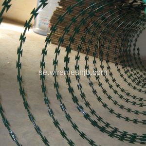 Grön Färg PVC Coated Concertina Razor Wire